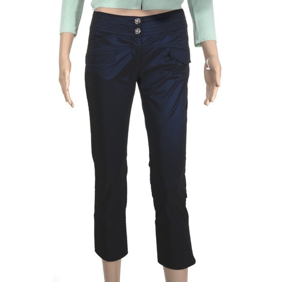 NWT Roberto Cavalli Class Dark Blue Capri Pants - Picture 1 of 9